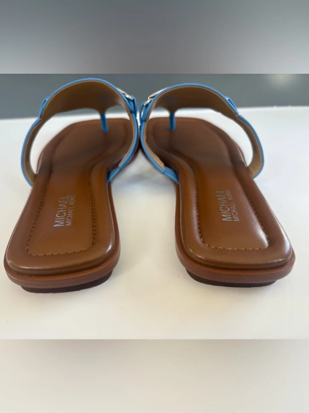 MICHAEL Michael Kors Lena Thong Sandal 7 M Pacific Blue NIB - Picture 7 of 10